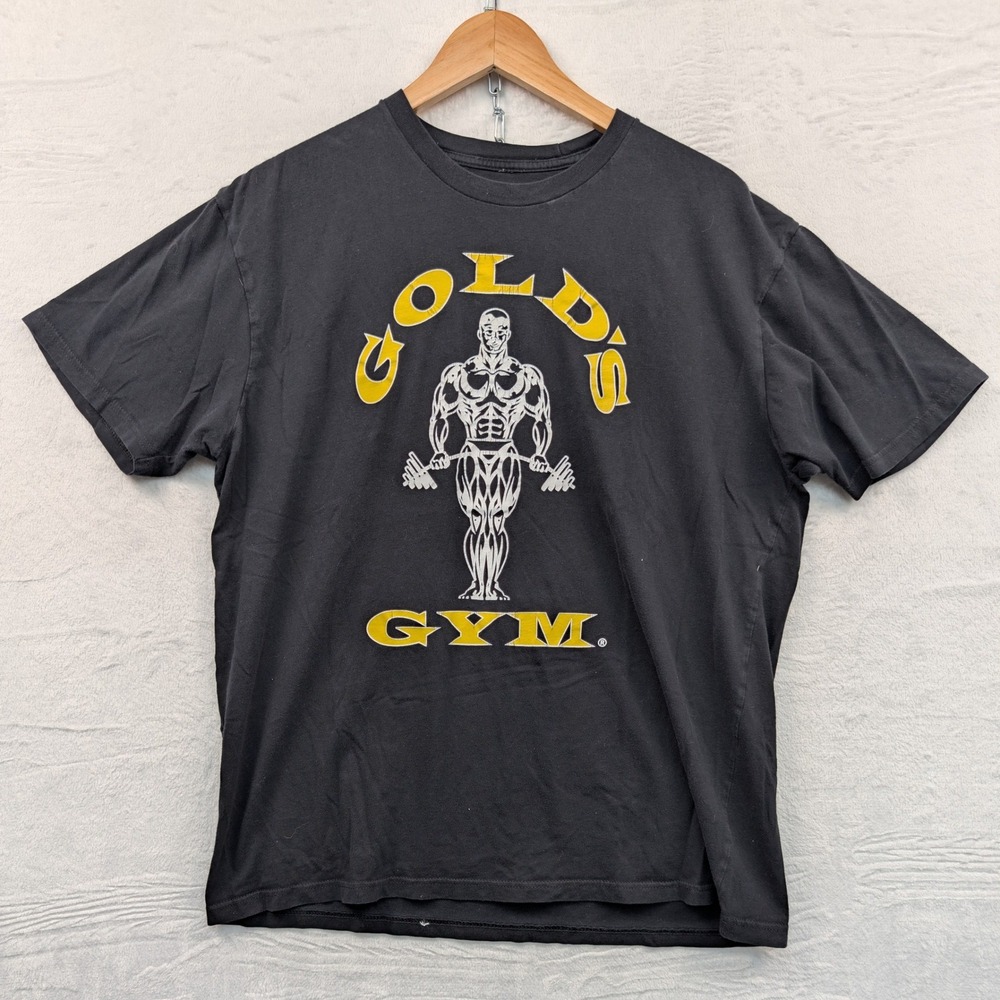 Gold's Gym T-Shirt Men's XL Black Joe Gold Logo Athletic Gym Sportswear Arnold